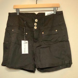 Black High Rise Booty Shorts by Reign